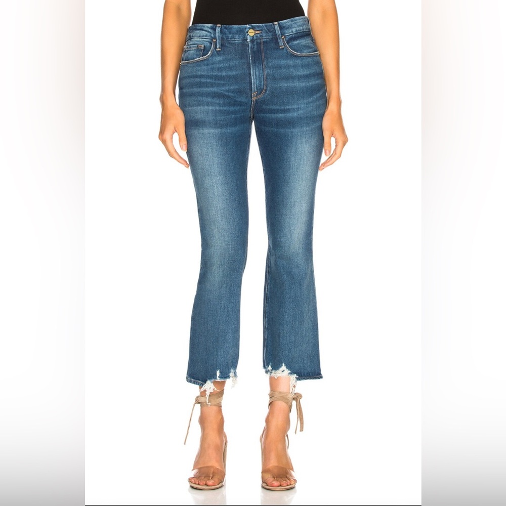Frame Denim Size 28 Le Crop Mini Boot Dark Wash